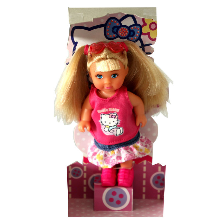 Simba Evi Love Hello Kitty Puppe Blond mit pinkem Top