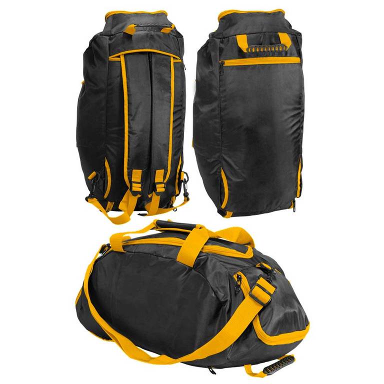 Rucksack Tasche Denver in Schwarz mit Gelb für Sport und Freizeit