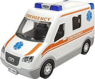 Revell 00806 Junior Kit Krankenwagen Auto Modellbausatz für Kinder Zum Schrauben, robust Zum Basteln und Spielen, ab 4+, kindger