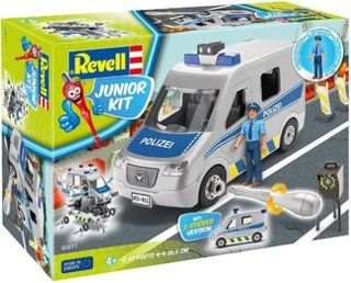 Revell Junior Kit 00811 - Polizei Auto Modellbausatz für Kinder Zum Schrauben mit Spielfigur, Robust Zum Basteln und Spielen, ab