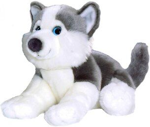 Bauer Spielwaren Blickfänger Husky sitzend Plüschtier: Naturgetreues Kuscheltier, extraweich, ideal auch als Geschenk, 31 cm, gr