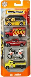 Mattel FWX28 - Matchbox - Die-CastFahrzeuge, 5-er Pack, Feuerwehr