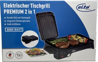 Elta Elektrischer Tischgrill Premium 2in1