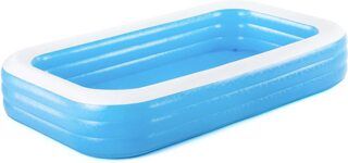 Bestway Bestway Family Pool Deluxe, Pool rechteckig für Kinder, leicht aufbaubar, blau, 305x183x56 cm Luftmatratzen