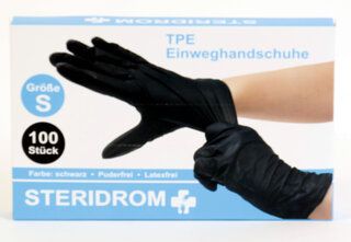 Einmalhandschuhe 100er-Box schwarz TPE Einweghandschuhe