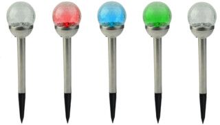 5er Pack EZ-Solar LED Solar Wegeleuchte Gartenleuchte Cracked Ball