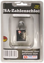 TSA Zahlenschloss / TSA Kofferschloss Abmessung 5,5 x 3 cm