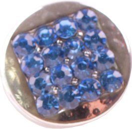 Chunk Beads aus Metall mit blauem Glassteinchen