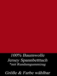 Linen & Home  Jersey Spannbettlaken 200 X 220 cm rot Spannbetttücher Wasserbetten& Boxspringbetten