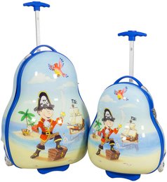 Kinder Kofferset 2tlg Motiv Pirat - Kinder Reiseset Blau