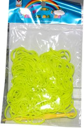 200 neon-gelbe Loom Gummibänder