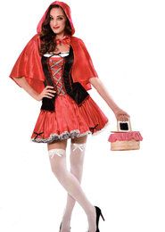 Karneval Damen Kostüm/Fasching/Halloween-Parties - Pfauen...[Größe: L/XL, Motive: Rotkäppchen]
