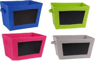 Aufbewahrungsbox Kiste mit beschreibbarer Kreidetafel in Verschiedenen Farben