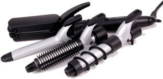 MEDION MD 16619 Elektrisches 4-in-1 Haar Styling Set bestehend aus Haarglätter, Lockenstab, Volumenbürste, Keramikbeschichtung, 