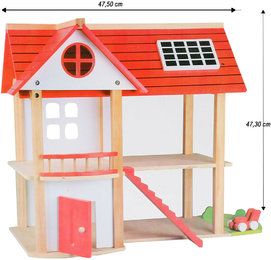 Beeboo Puppenhaus Eco Villa, unmöbliert L 47,5 x B 31,5 x H 47,3 cm