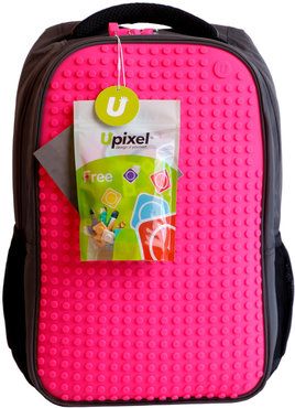 Upixel Trends Double Backpack Rucksack, 43 cm, 15.0 L(Schwarz/Magenta)