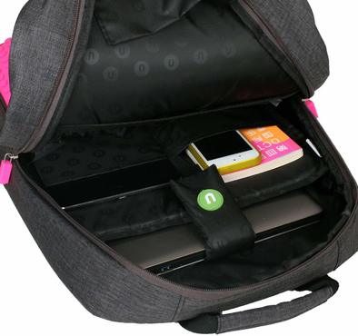 Upixel Trends Double Backpack Rucksack, 43 cm, 15.0 L(Schwarz/Magenta)