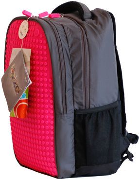 Upixel Trends Double Backpack Rucksack, 43 cm, 15.0 L(Schwarz/Magenta)