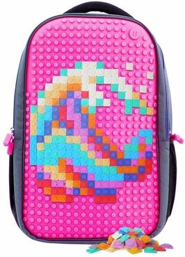 Upixel Trends Double Backpack Rucksack, 43 cm, 15.0 L(Schwarz/Magenta)