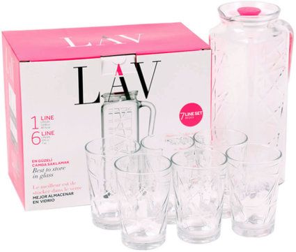 Wassergläser Set 7-tlg Glas Karaffe Set