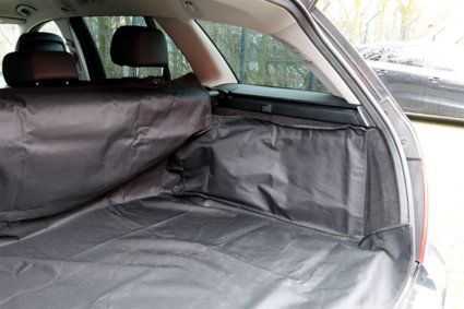 Kofferraumschutz Decke für Hunde mit Seitenschutz 170 x 155 cm in Schwarz
