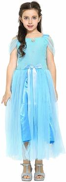 Katara 1718 – Eisprinzessin Königin Elsa Mädchen Ball Festkleid Kinder-Kostüm mit Tüll-Rock – Disney-inspiriert mit Glitzer, Rüs