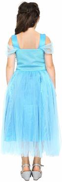 Katara 1718 – Eisprinzessin Königin Elsa Mädchen Ball Festkleid Kinder-Kostüm mit Tüll-Rock – Disney-inspiriert mit Glitzer, Rüs