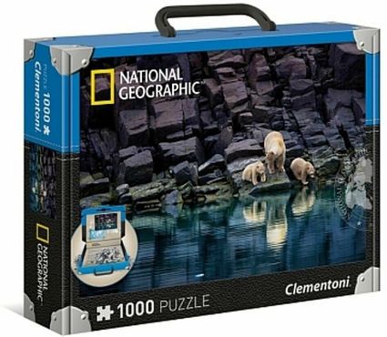 Clementoni 94918-National Geographie-Puzzle 1 ooo Teile, im Koffer,Eisbären