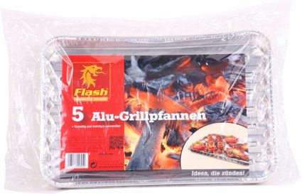 Flash Alu-Grillpfanne, eckig, 10 Stk Maße 34,5 x 23 cm
