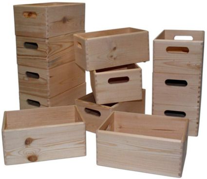 Holzkiste Stapelbox aus Kiefer 30x20x14cm