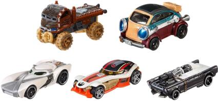 Hot Wheels Mattel DJP17 - Verkehrsmodelle, Star Wars Helden des Widerstands 5-er Pack