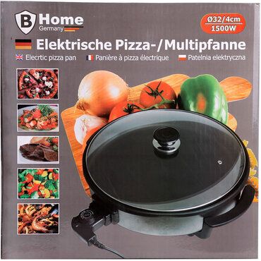 Elektrische Multipfanne Pfanne mit Deckel Keramikbeschichtet 1.500 Watt Pizzapfanne