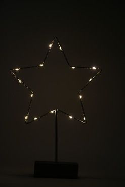 X-MAS Art Collection LED Stern oder Tannenbaum im Edel-Design 40 cm 15 LEDs auf Betonfuß