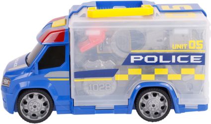 Dickie Toys 203716005 - Police Squad Push and Play, Polizeiauto mit Zubehör, 33cm