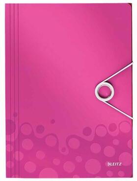 LEITZ Wow Eckspannermappe PP A4 Pink metallic