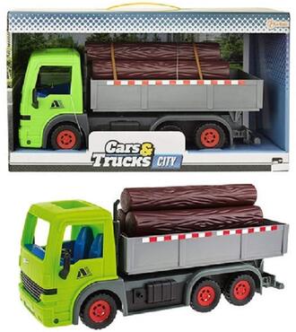 Toi-Toys Friktions-LKW mit Baumstämmen grün 33cm