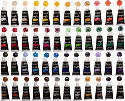 Colore Acrylfarben Set, Acrylic Paint, Acryl Farben, wasserfest, 48 Farben je 22 ml, inklusive Tubenpresse