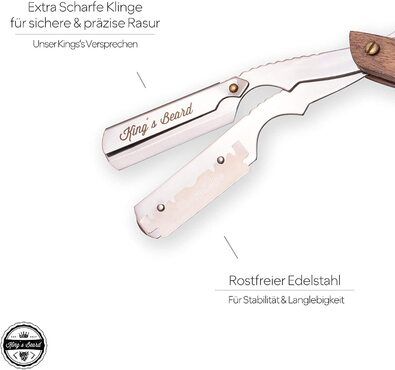 Premium Rasiermesser mit Wechselklinge im Holzgriff für Herren