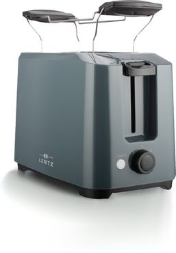 LENTZ 2-Scheiben Toaster 700 Watt Toastautomat mit Brötchenaufsatz grau 74220