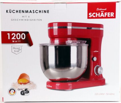 Küchenmaschine Rot glänzend 1200 W