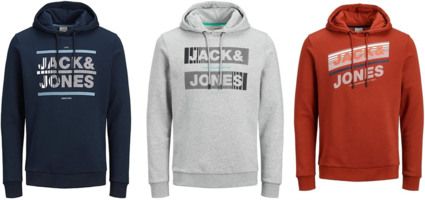 JACK & JONES Mens Jcochris Sweat Hooded Sweatshirt Hoody Blau