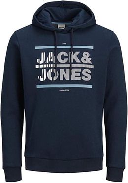 JACK & JONES Mens Jcochris Sweat Hooded Sweatshirt Hoody Blau
