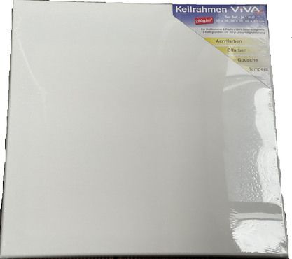 Keilrahmen Akademie 3er Leinwand Set 100% Baumwolle Leinwände weiß grundiert - 280g/m²