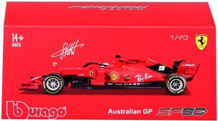 Bauer 18-36814V - Bburago - Modellauto,1:43, rot, Ferrari, 2019 Formel 1, S. Vettel