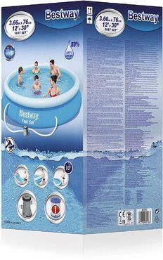 BESTWAY Fast Set Pool Set 366x76 cm, mit Filterpumpe