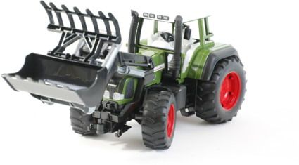 Bruder 01163 - Traktor Favorit 926 Vario mit Frontlader, Holzanhänger und Zubehör