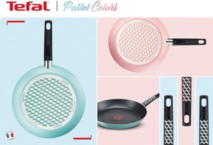 Tefal B39804 Pastel Colors Bratpfanne, antihaftversiegelt, inklusive Thermo-Spot, 24 cm, rosa