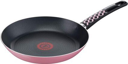 Tefal B39804 Pastel Colors Bratpfanne, antihaftversiegelt, inklusive Thermo-Spot, 24 cm, rosa