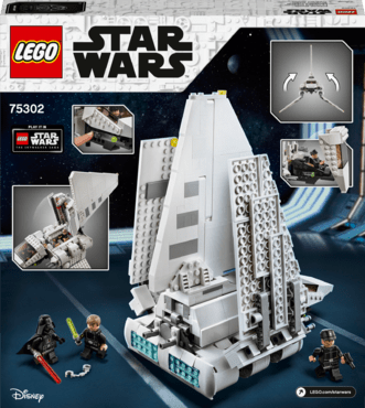 LEGO 75302 Star Wars Imperial Shuttle Bauset mit Luke Skywalker mit Lichtschwert und Darth Vader Minifiguren