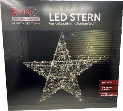 Weihnachstsstern aus Metalldraht 190 LED 60 cm
